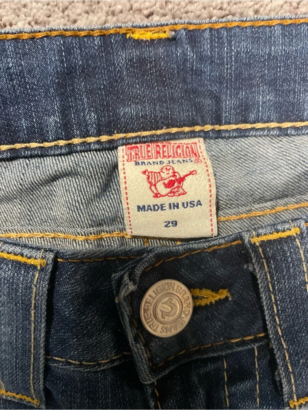 Y2K True Religion Joey World Tour Flare Bootcut Jeans Sz 29 Distressed Low Rise - Picture 5 of 11